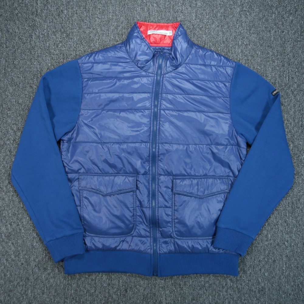 Criquet Jacket Mens Large Blue Hybrid Insulated Quilted Full Zip Pockets Lined
